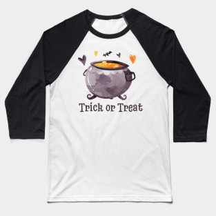 Halloween Gift Cauldron Design Witch Costume Spooky Trick or Treat Baseball T-Shirt